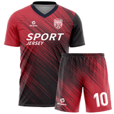 赤斜線サッカー ユニフォーム
